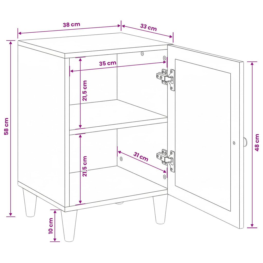 Badezimmerschrank Hellbraun 38 x 33 x 58 cm Holzwerkstoff