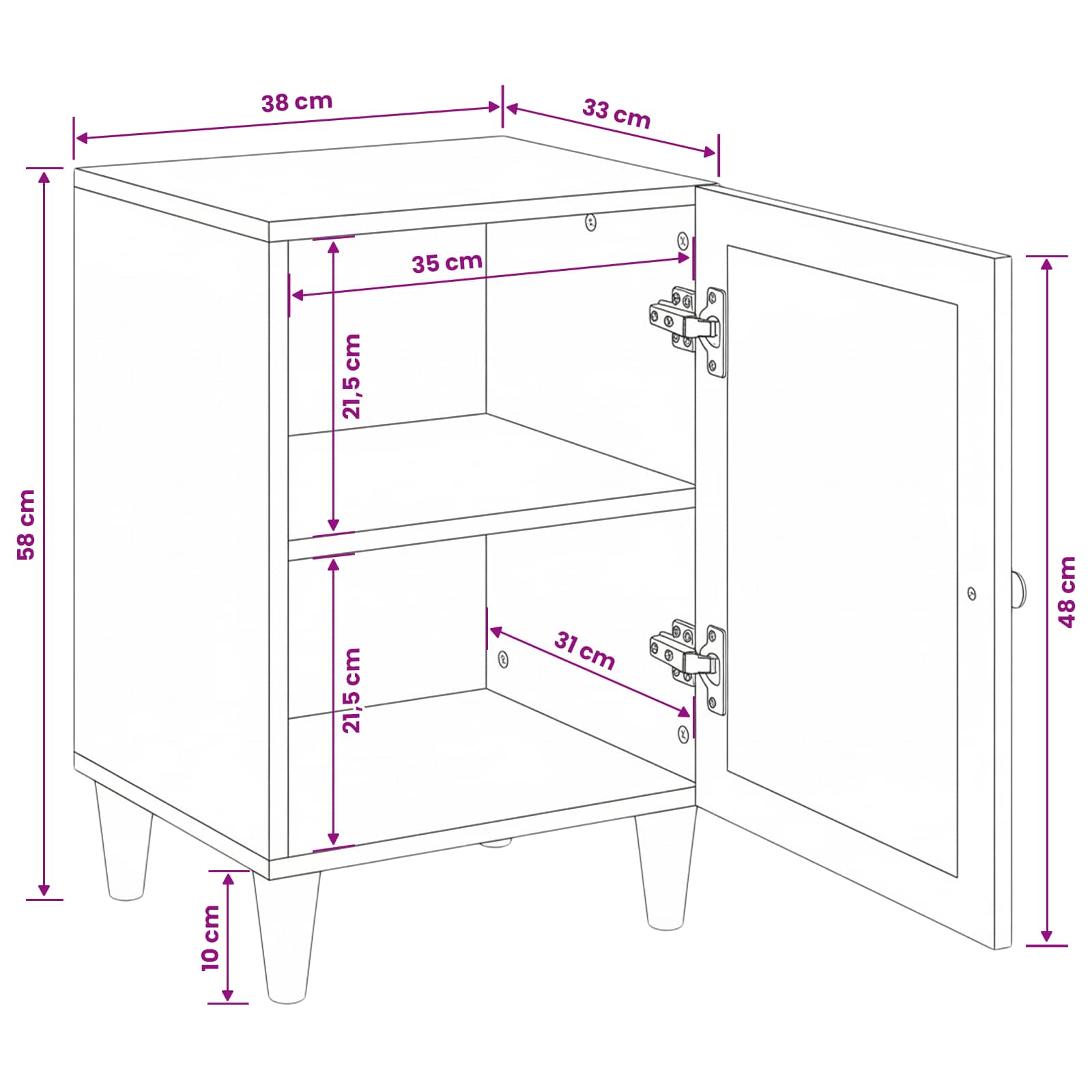 Badezimmerschrank Hellbraun 38 x 33 x 58 cm Holzwerkstoff