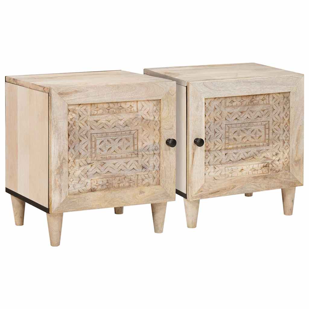 Nachttisch 2 pcs Weiß 80 x 50 x 40 cm Holzwerkstoff