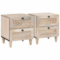 Nachttisch 2 pcs Weiß 40 x 33 x 46 cm Holzwerkstoff