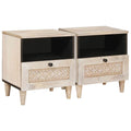 Nachttisch 2 pcs Weiß 40 x 33 x 46 cm Holzwerkstoff