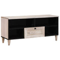 TV-Schränk Bleached White 100 x 33 x 46 cm Massivholz Mango