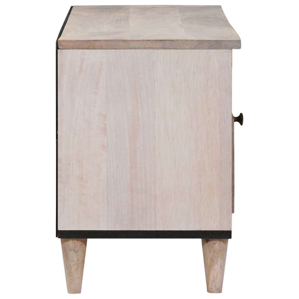 TV-Schränk Bleached White 100 x 33 x 46 cm Massivholz Mango