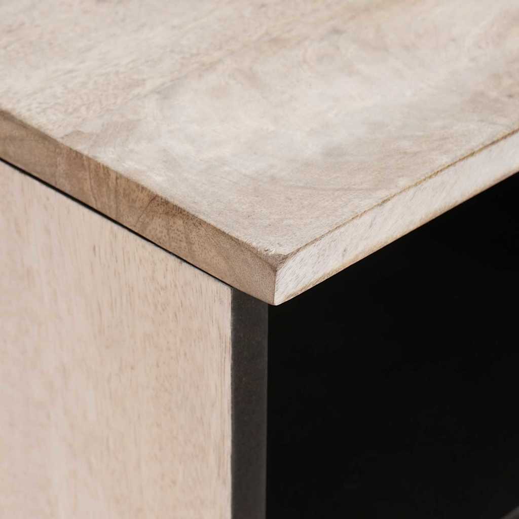 TV-Schränk Bleached White 80 x 33 x 46 cm Massivholz Mango