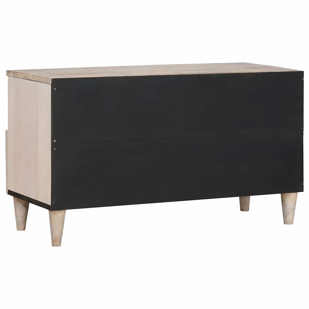 TV-Schränk Bleached White 80 x 33 x 46 cm Massivholz Mango