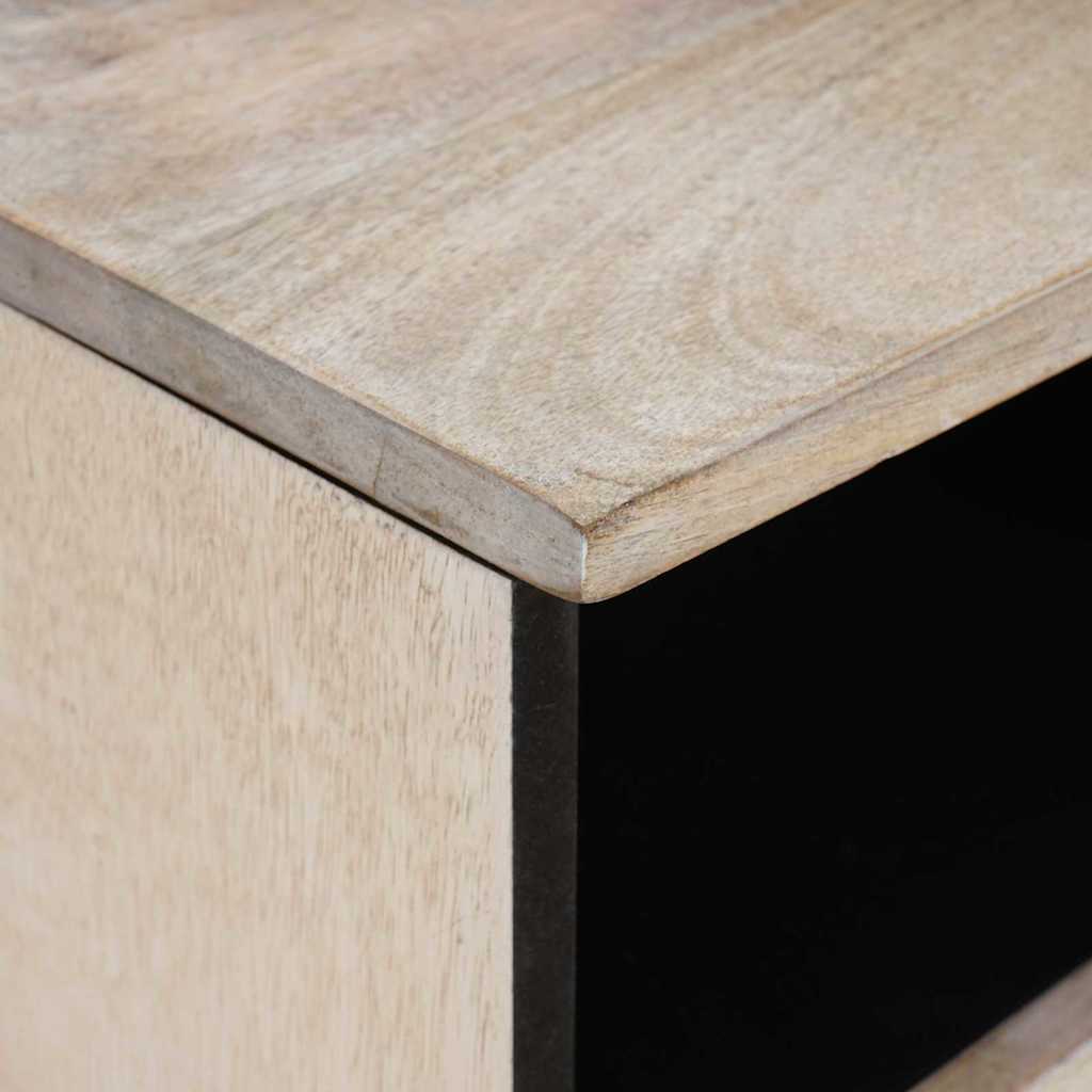 TV-Schränk Bleached White 100 x 33 x 46 cm Massivholz Mango