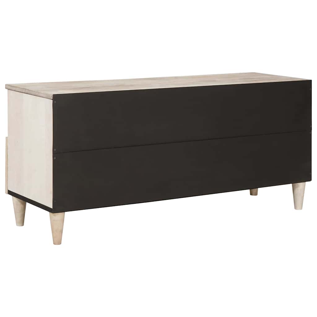 TV-Schränk Bleached White 100 x 33 x 46 cm Massivholz Mango