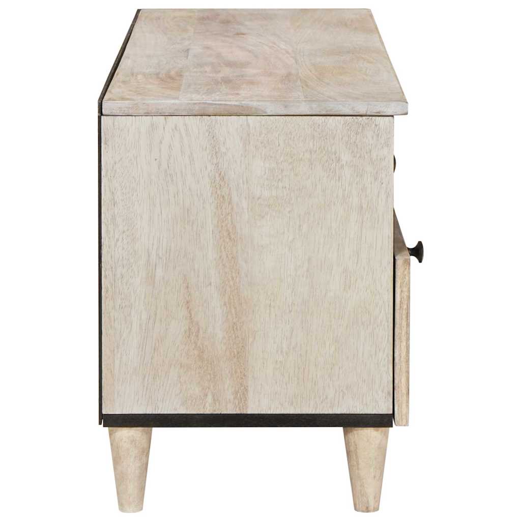 TV-Schränk Bleached White 100 x 33 x 46 cm Massivholz Mango
