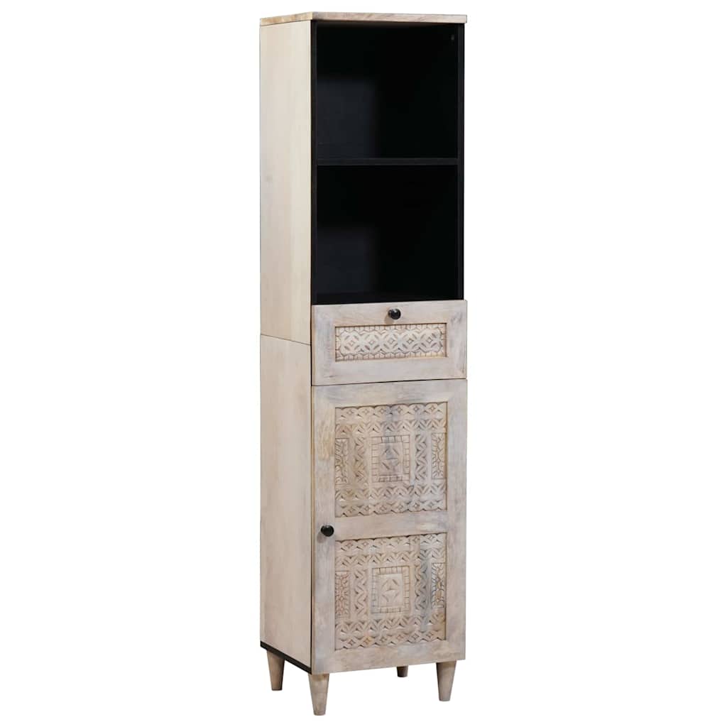 Badezimmerschrank mit Regal Weiß 38 x 33 x 160 cm Holzwerkstoff