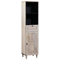 Badezimmerschrank mit Regal Weiß 38 x 33 x 160 cm Holzwerkstoff