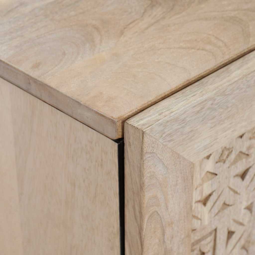 Sideboard Bleached White 40 x 33 x 75 cm Massivholz Mango