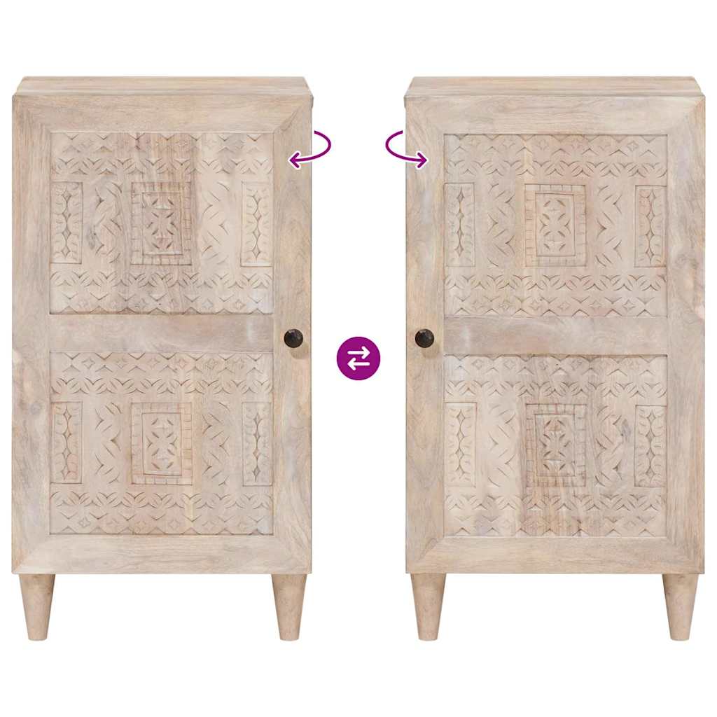 Sideboard Bleached White 40 x 33 x 75 cm Massivholz Mango