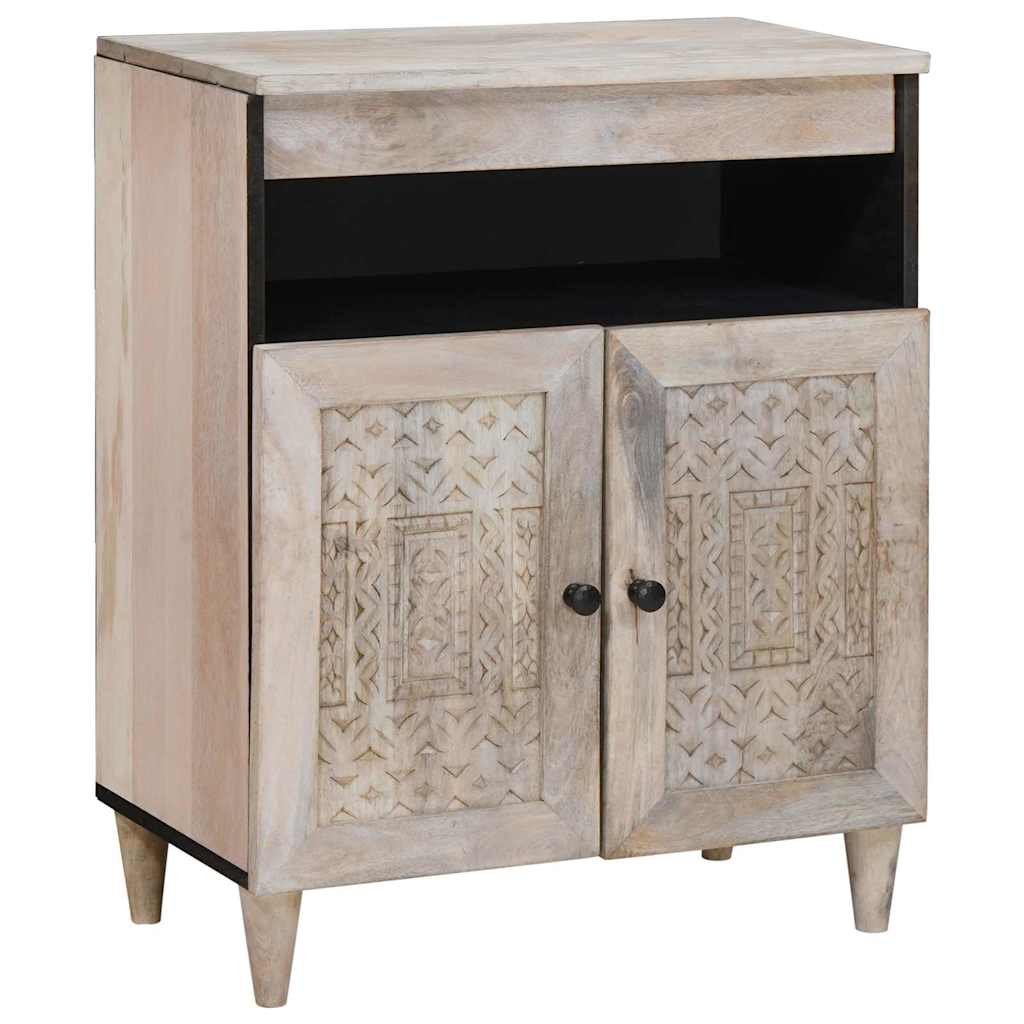 Sideboard Bleached White 60 x 33 x 75 cm Massivholz Mango