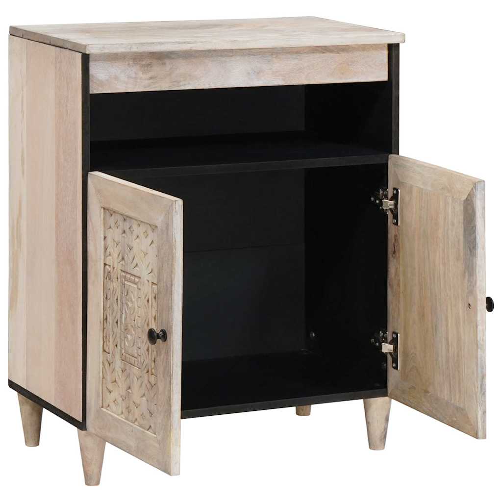 Sideboard Bleached White 60 x 33 x 75 cm Massivholz Mango