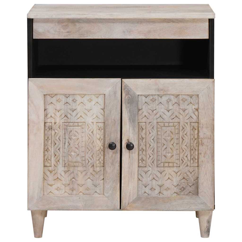 Sideboard Bleached White 60 x 33 x 75 cm Massivholz Mango