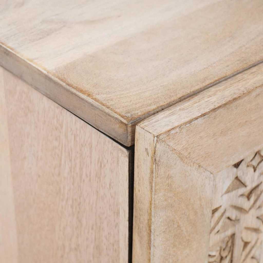 Sideboard Bleached White 60 x 33 x 75 cm Massivholz Mango