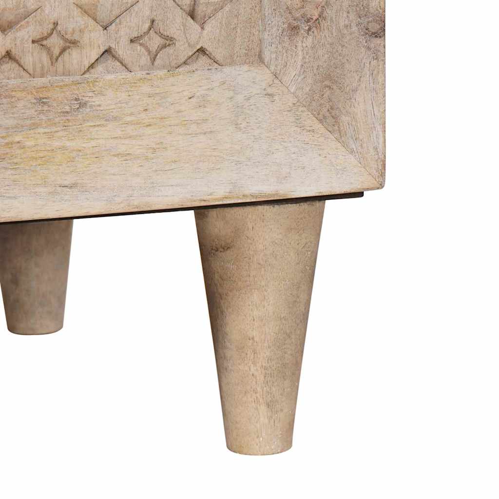 Sideboard Bleached White 60 x 33 x 75 cm Massivholz Mango