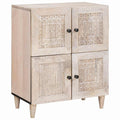 Sideboard Bleached White 60 x 33 x 75 cm Massivholz Mango