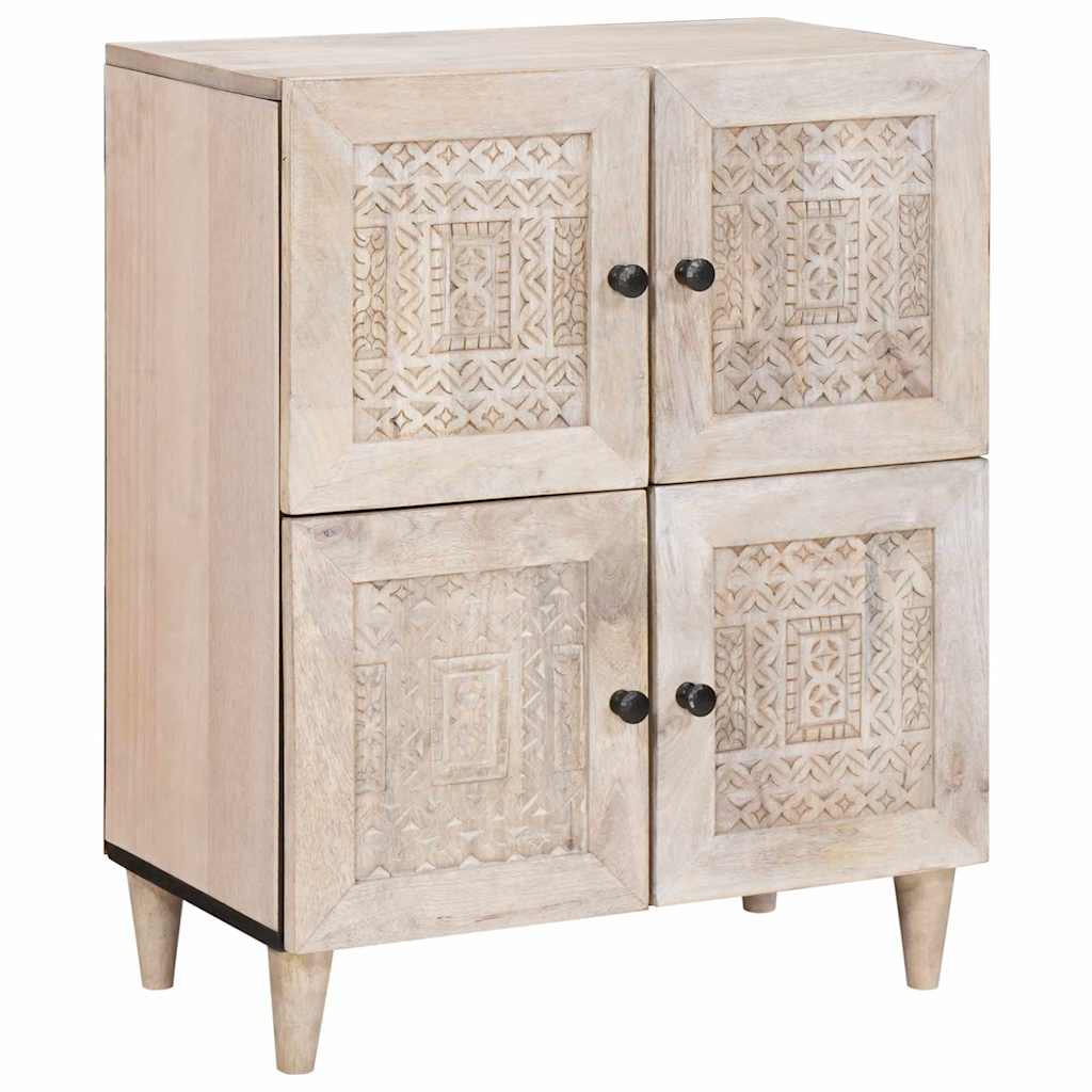 Sideboard Bleached White 60 x 33 x 75 cm Massivholz Mango