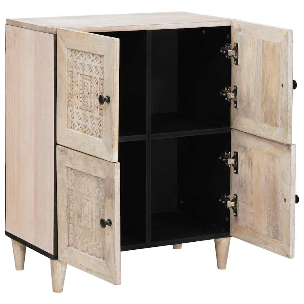 Sideboard Bleached White 60 x 33 x 75 cm Massivholz Mango