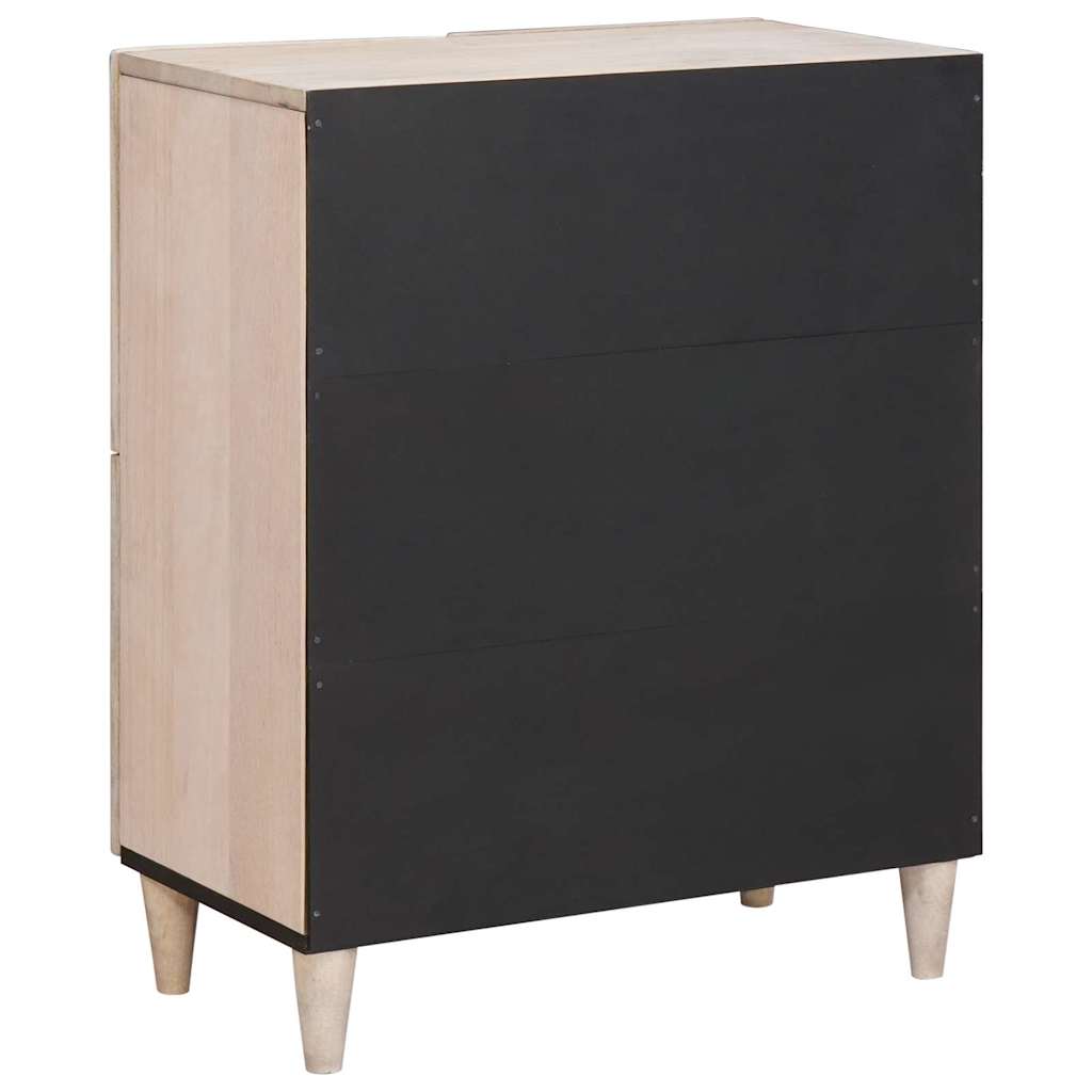 Sideboard Bleached White 60 x 33 x 75 cm Massivholz Mango
