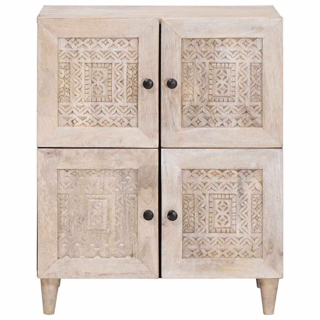 Sideboard Bleached White 60 x 33 x 75 cm Massivholz Mango