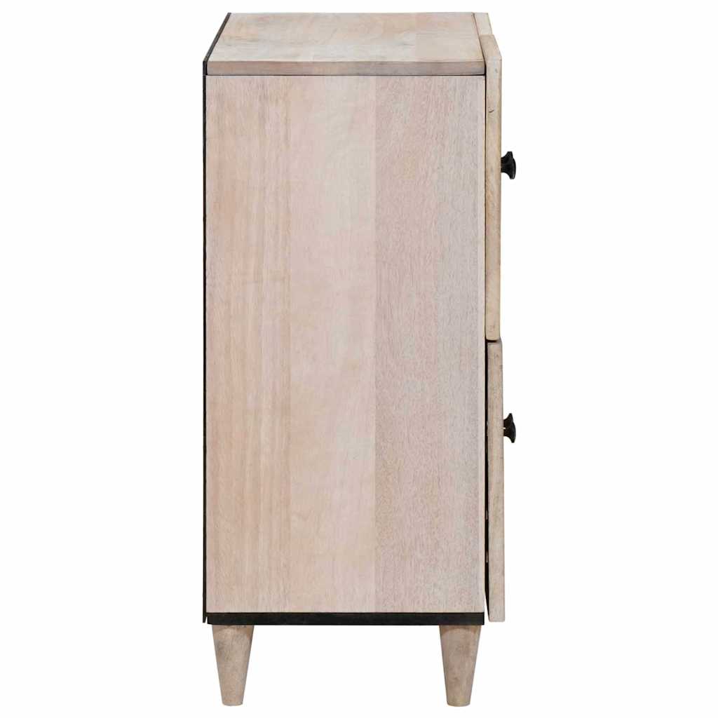 Sideboard Bleached White 60 x 33 x 75 cm Massivholz Mango
