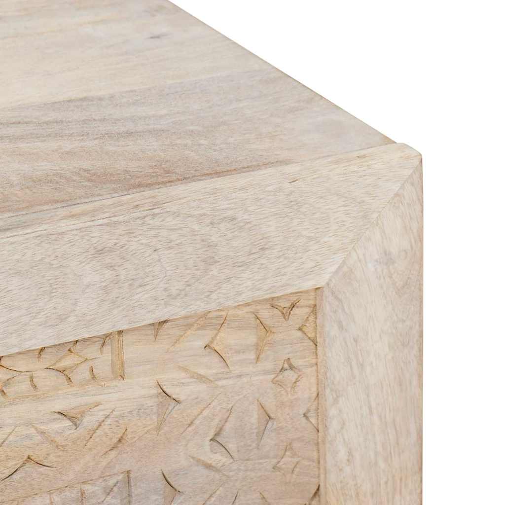 Sideboard Bleached White 80 x 33 x 75 cm Massivholz Mango
