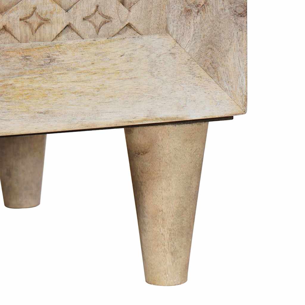 Sideboard Bleached White 80 x 33 x 75 cm Massivholz Mango