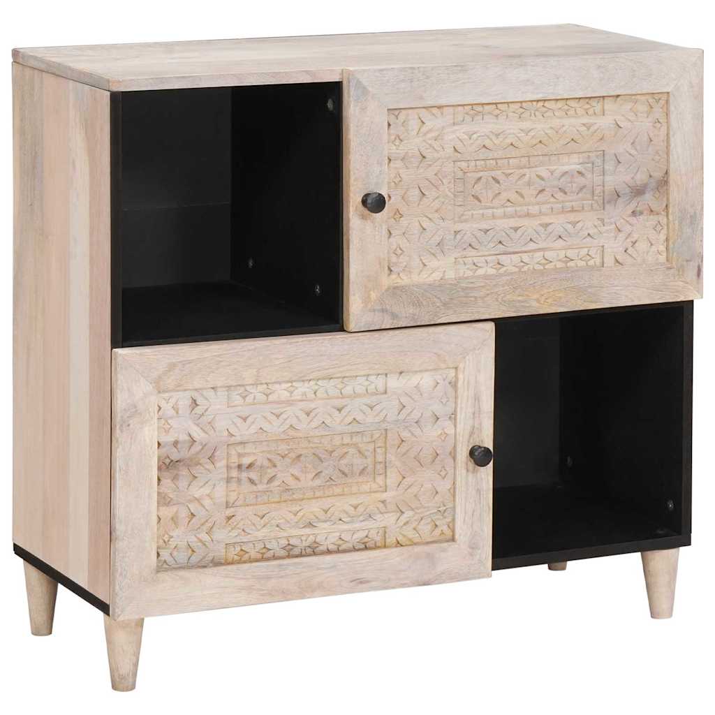 Sideboard Bleached White 80 x 33 x 75 cm Massivholz Mango