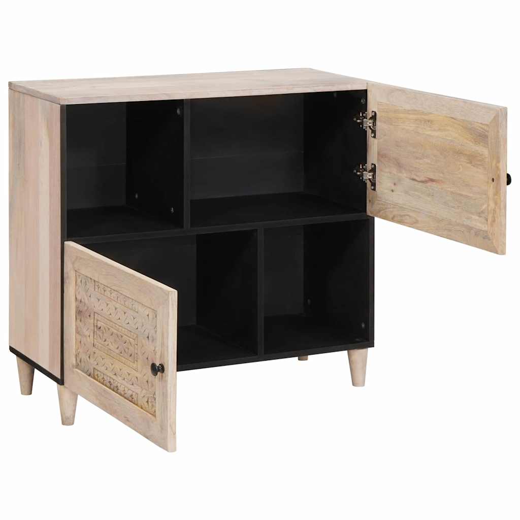 Sideboard Bleached White 80 x 33 x 75 cm Massivholz Mango