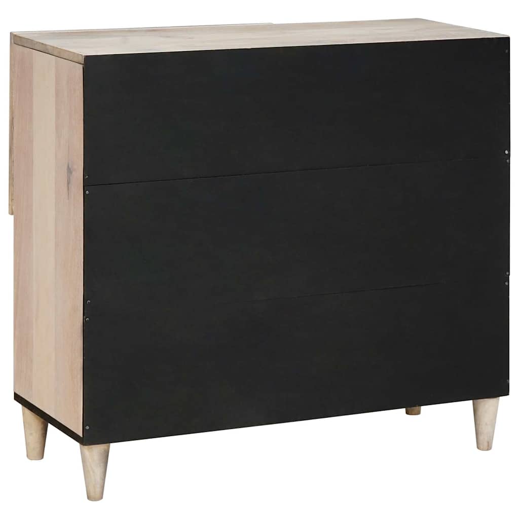 Sideboard Bleached White 80 x 33 x 75 cm Massivholz Mango