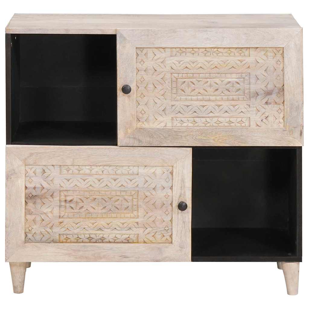 Sideboard Bleached White 80 x 33 x 75 cm Massivholz Mango