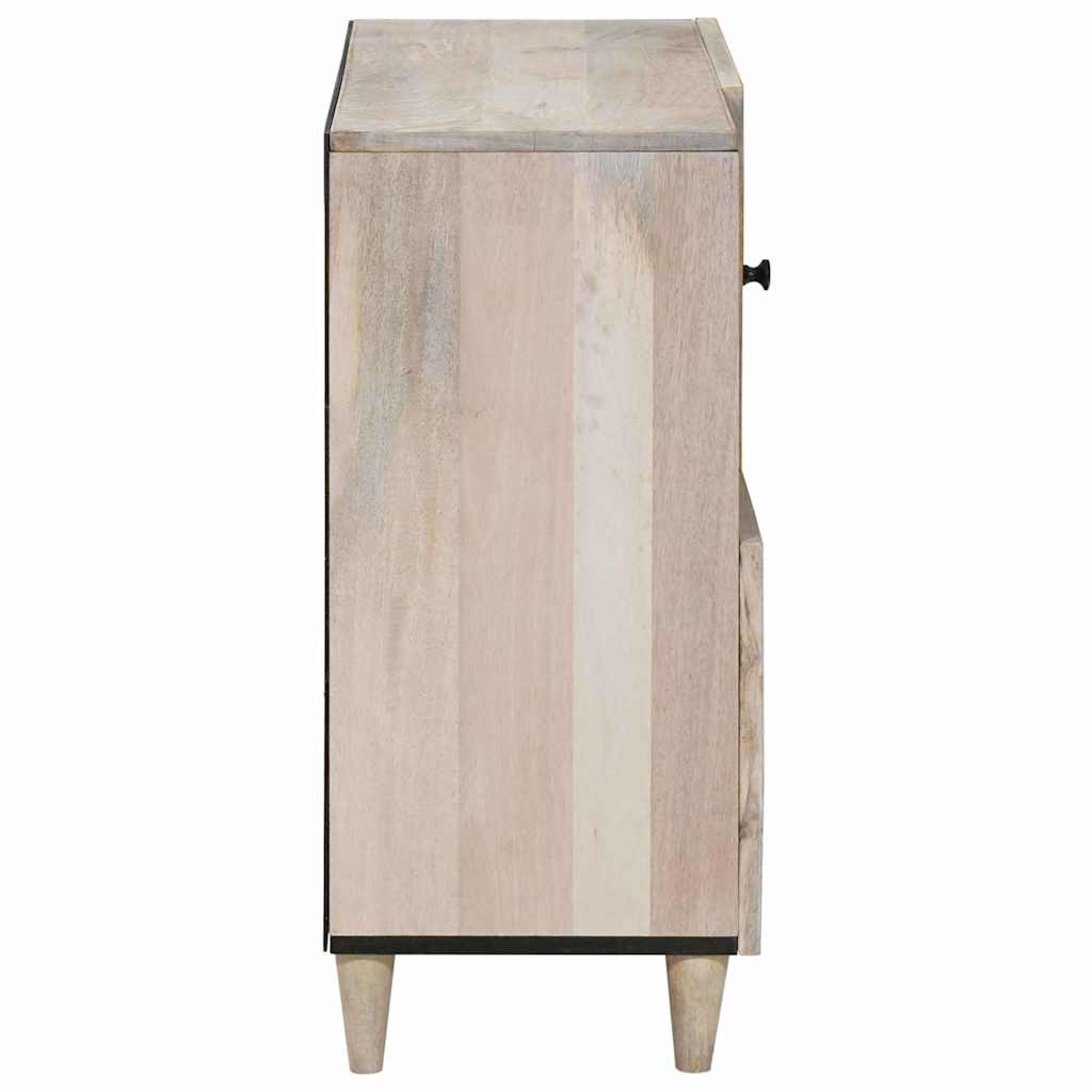 Sideboard Bleached White 80 x 33 x 75 cm Massivholz Mango