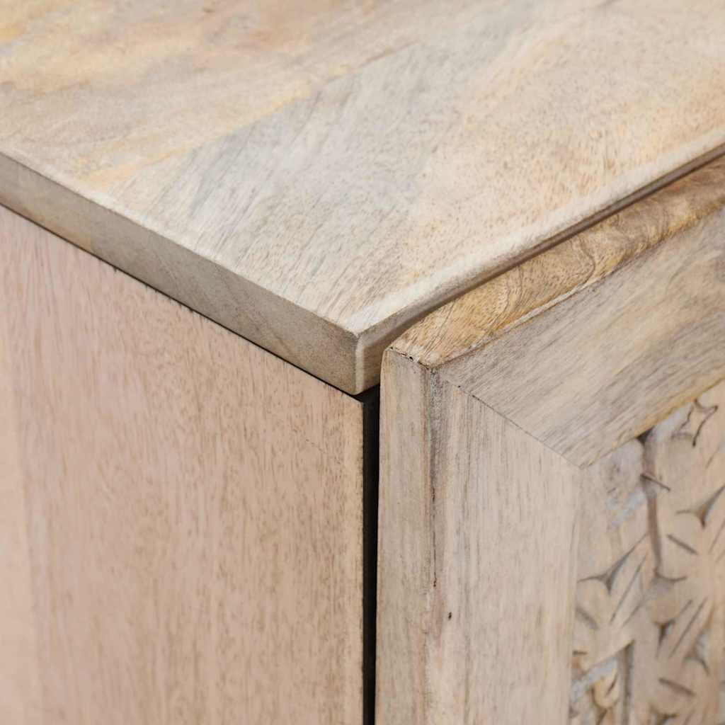 Sideboard Bleached White 90 x 33 x 75 cm Massivholz Mango