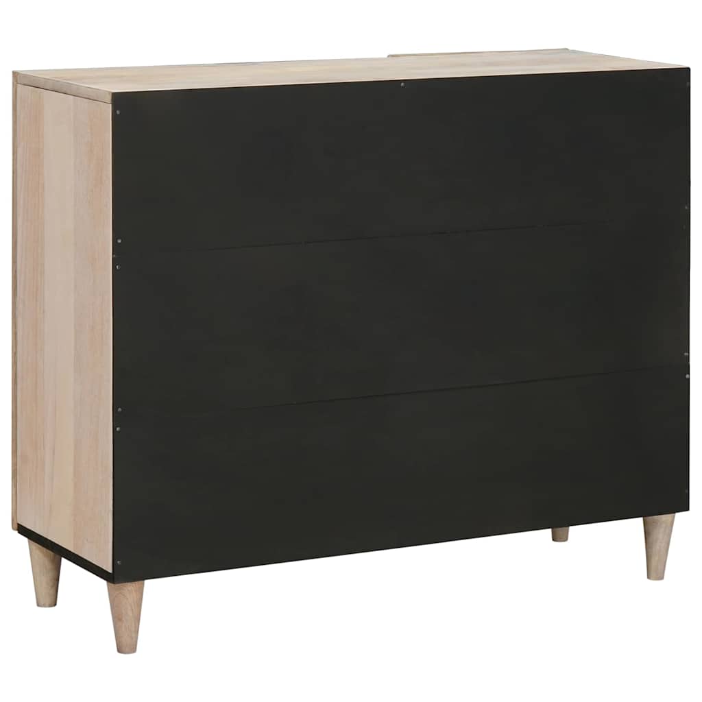Sideboard Bleached White 90 x 33 x 75 cm Massivholz Mango