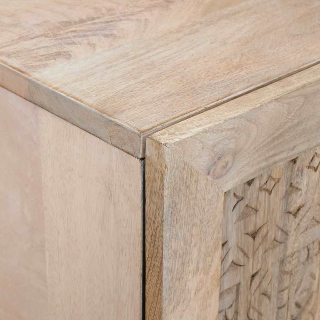 Hochboard Weiß 60 x 33 x 100 cm massives Mangoholz
