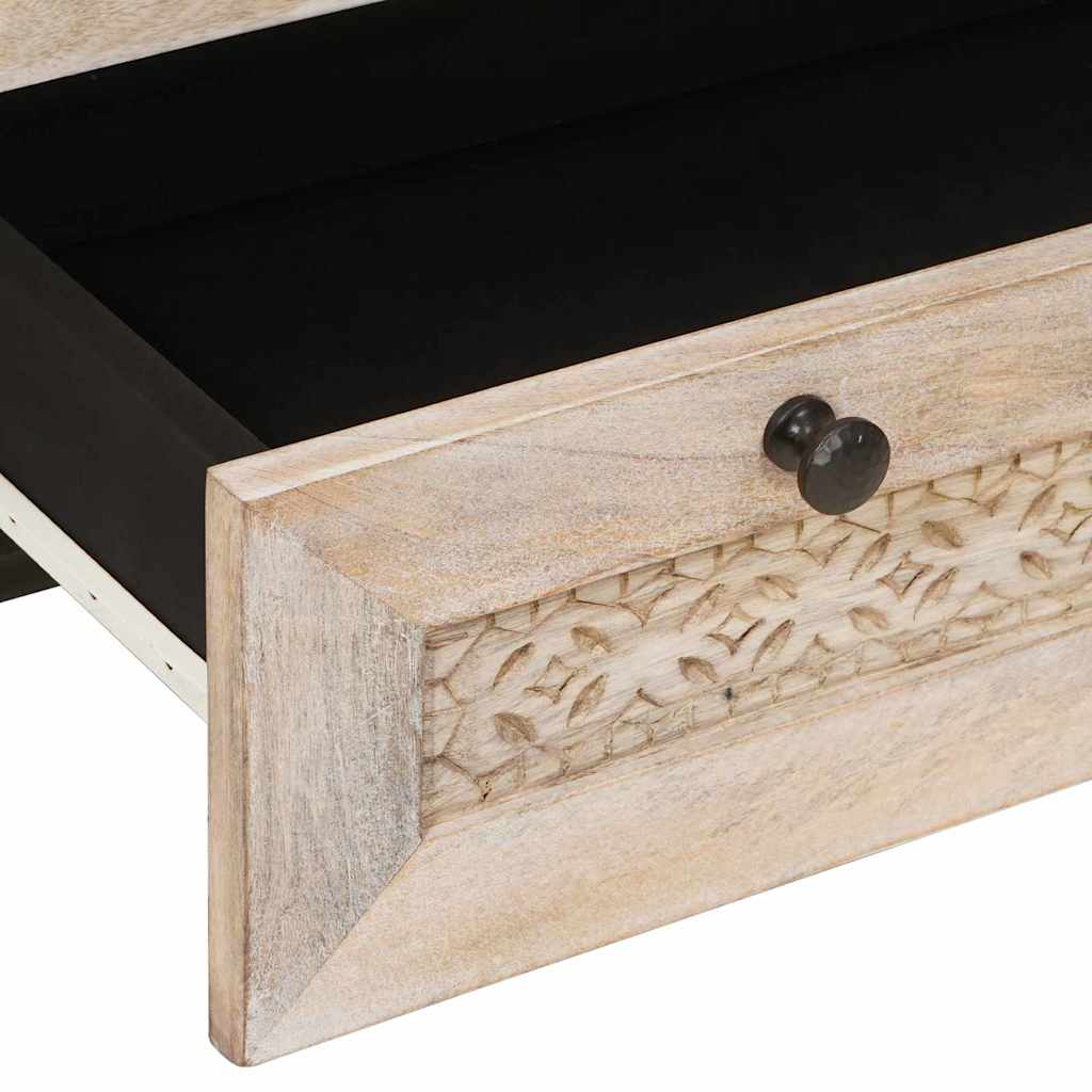 Hochboard Weiß 60 x 33 x 100 cm massives Mangoholz