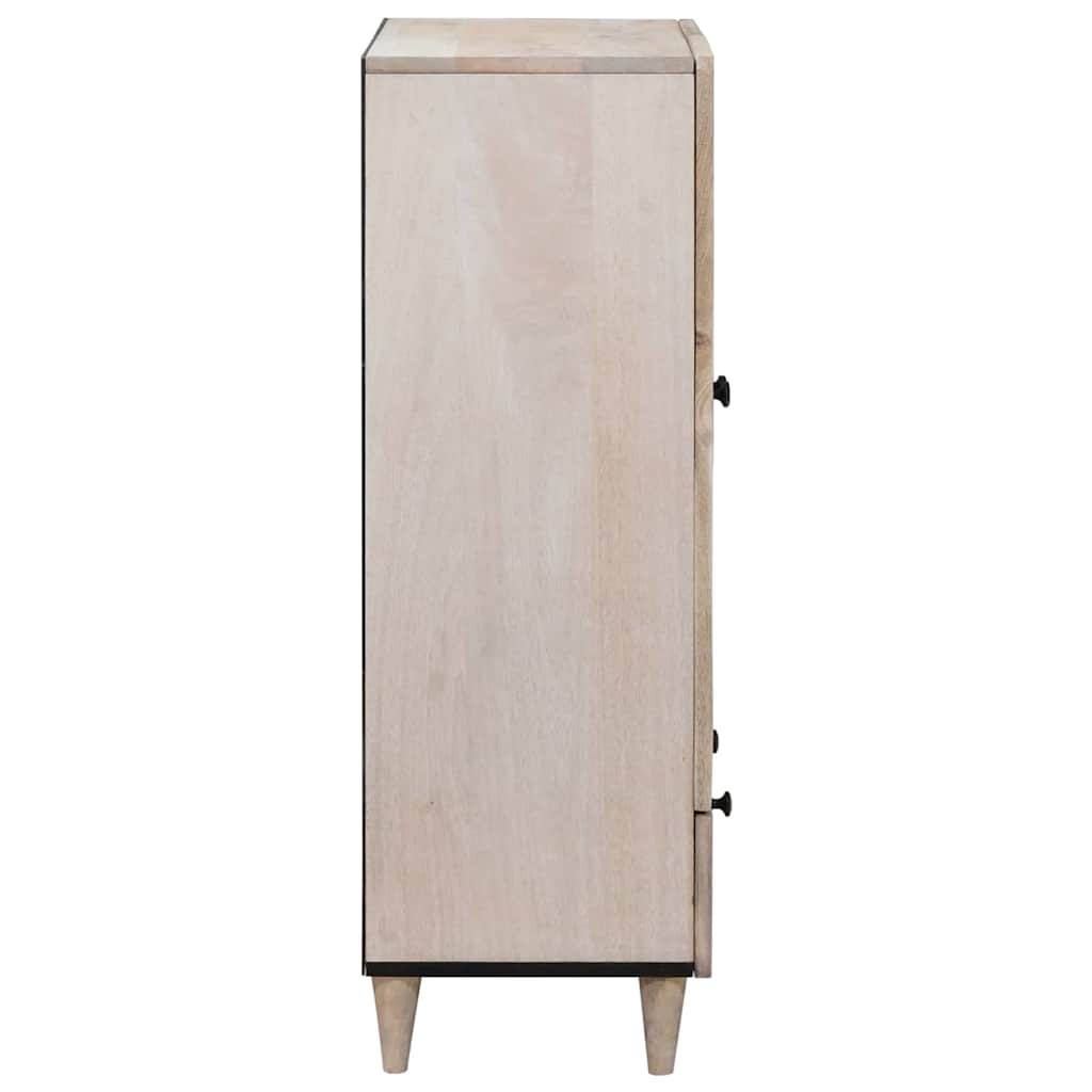 Hochboard Weiß 60 x 33 x 100 cm massives Mangoholz