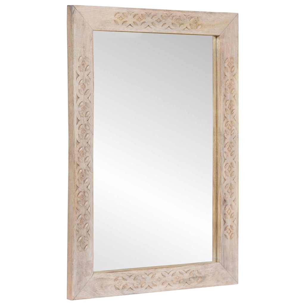 Wandspiegel Bleached White 70 x 50 cm Ingenieurholz und Glas
