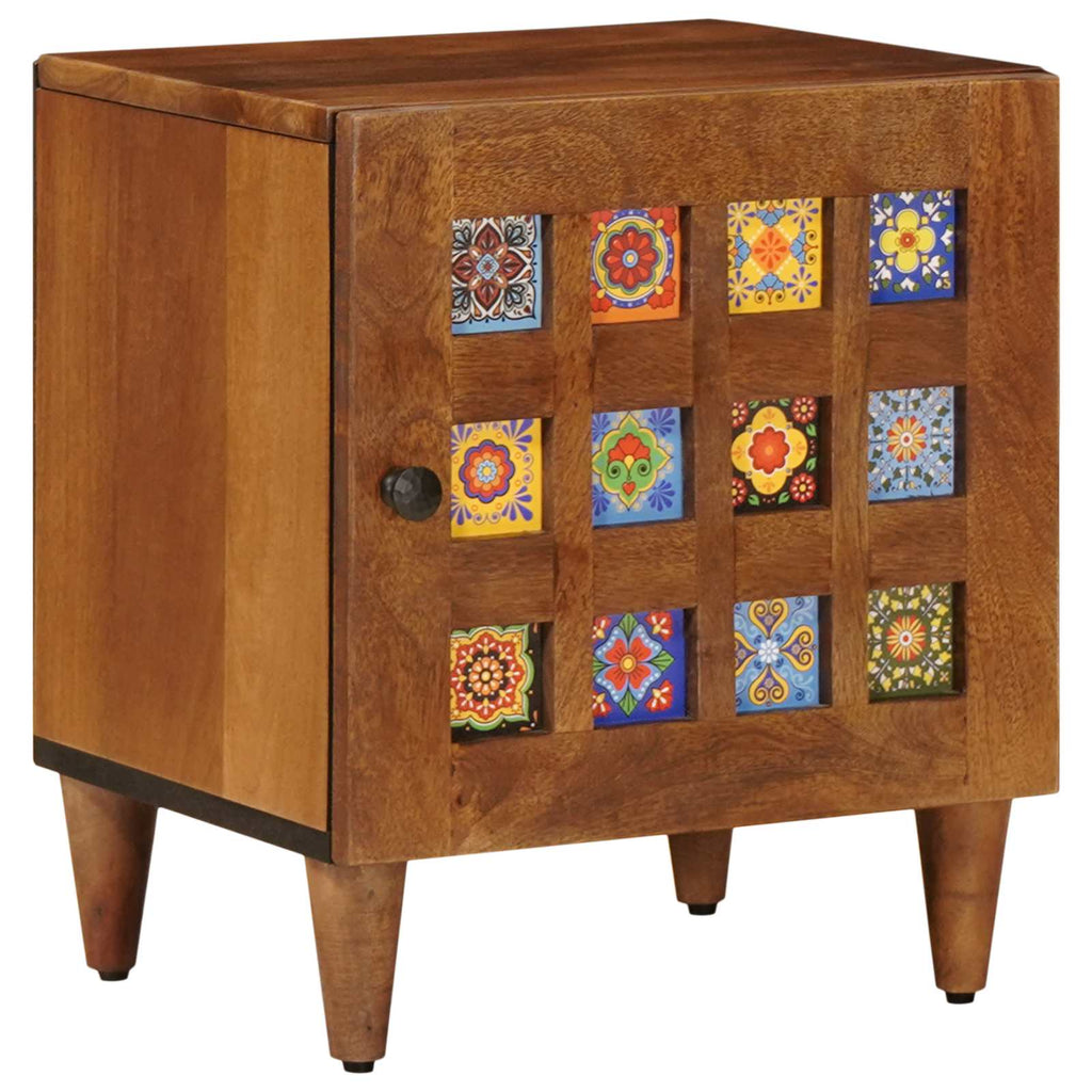 Nachttisch Braun 40 x 33 x 46 cm Massivholz Mango