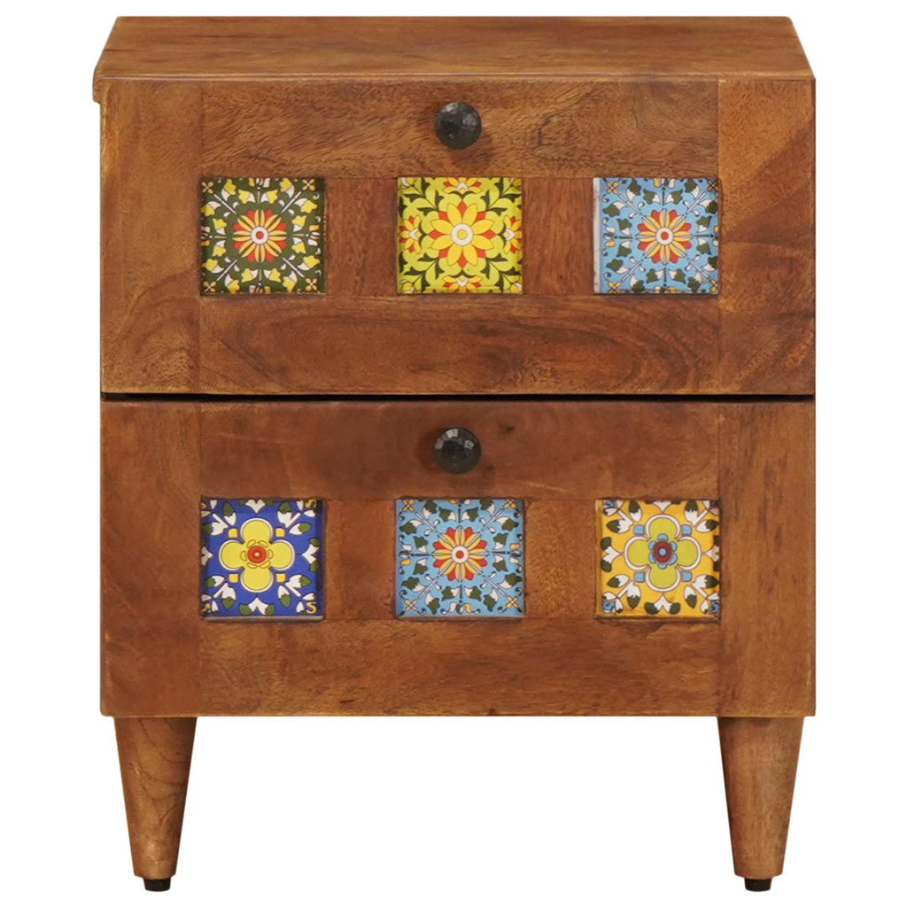 Nachttisch Braun 40 x 33 x 46 cm Massivholz Mango