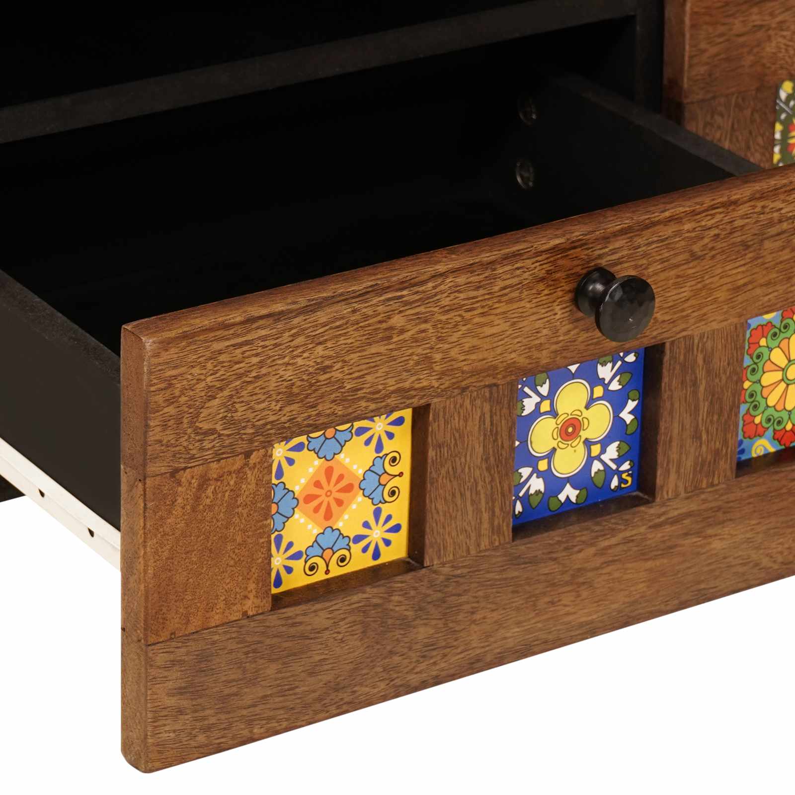TV-Schränk mit Regal Walnuss 70 x 33 x 46 cm Massivholz Mango