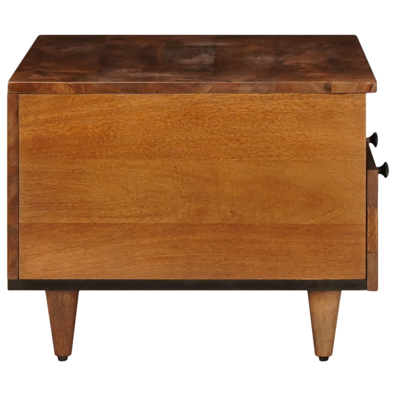 TV-Schränk mit Regal Walnuss 70 x 33 x 46 cm Massivholz Mango