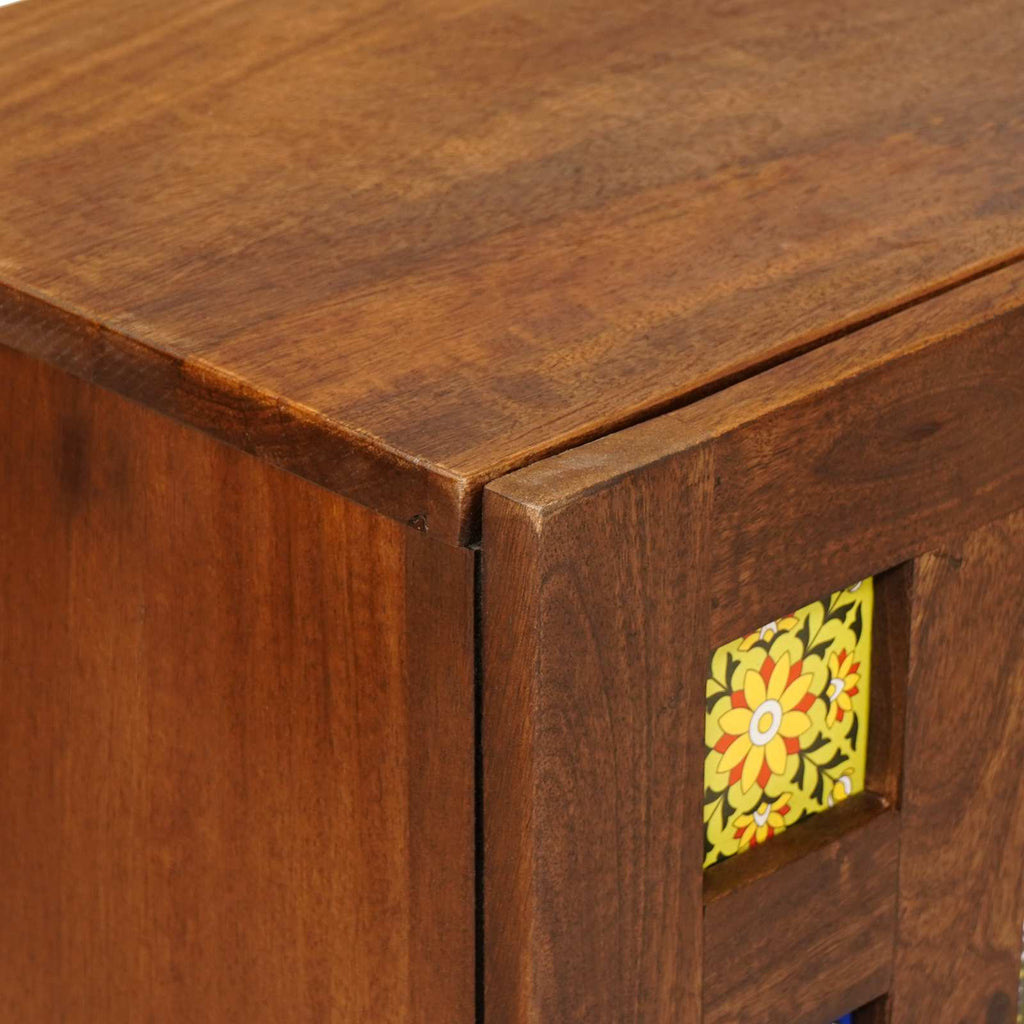 Sideboard Walnuss 60 x 33 x 75 cm Massivholz Mango