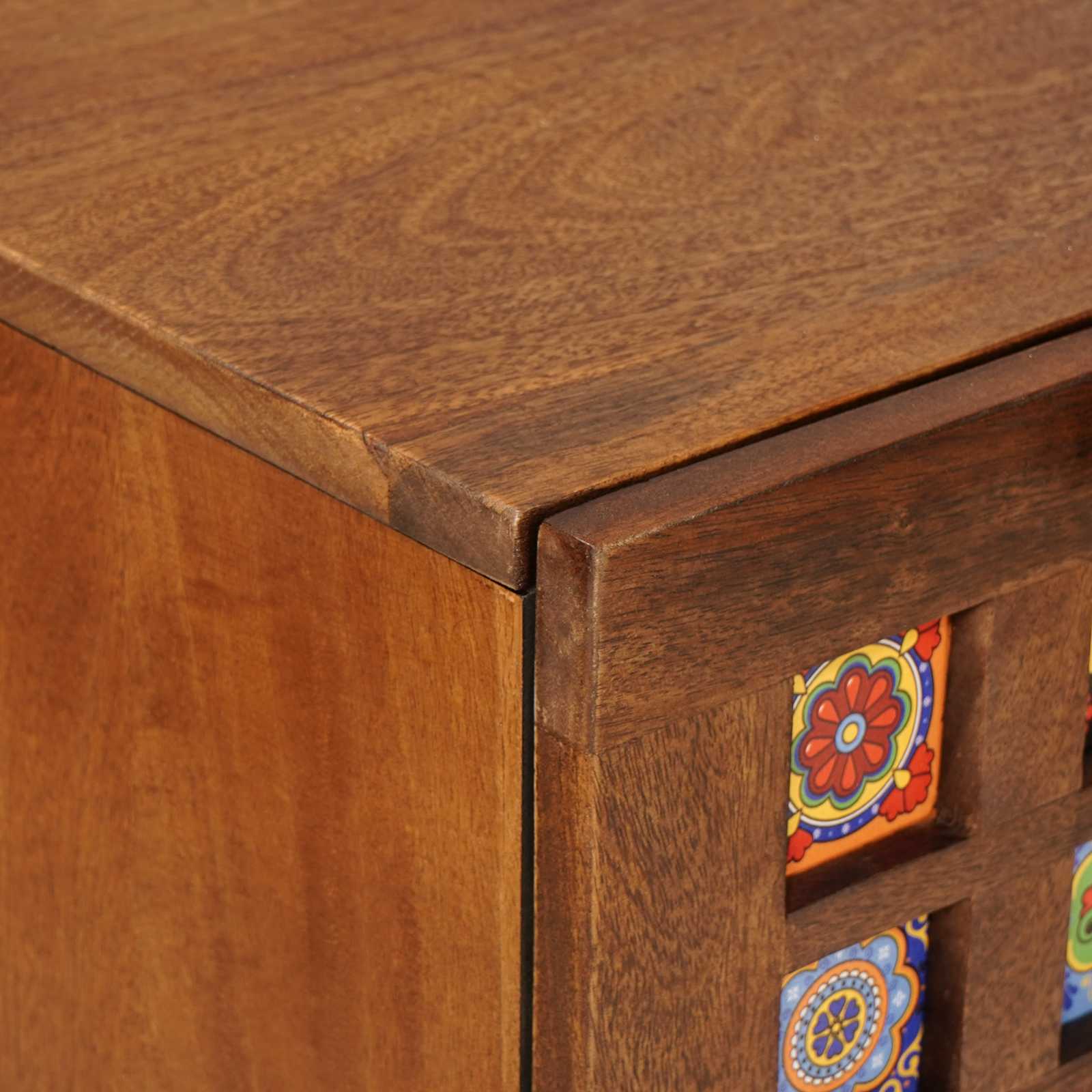 Sideboard Walnuss 60 x 33 x 75 cm Massivholz Mango