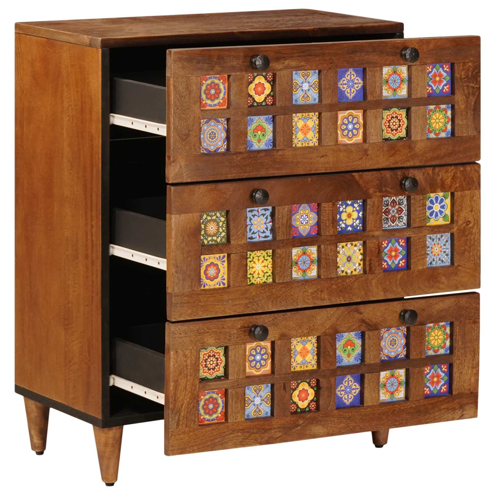 Sideboard Walnuss 60 x 33 x 75 cm Massivholz Mango