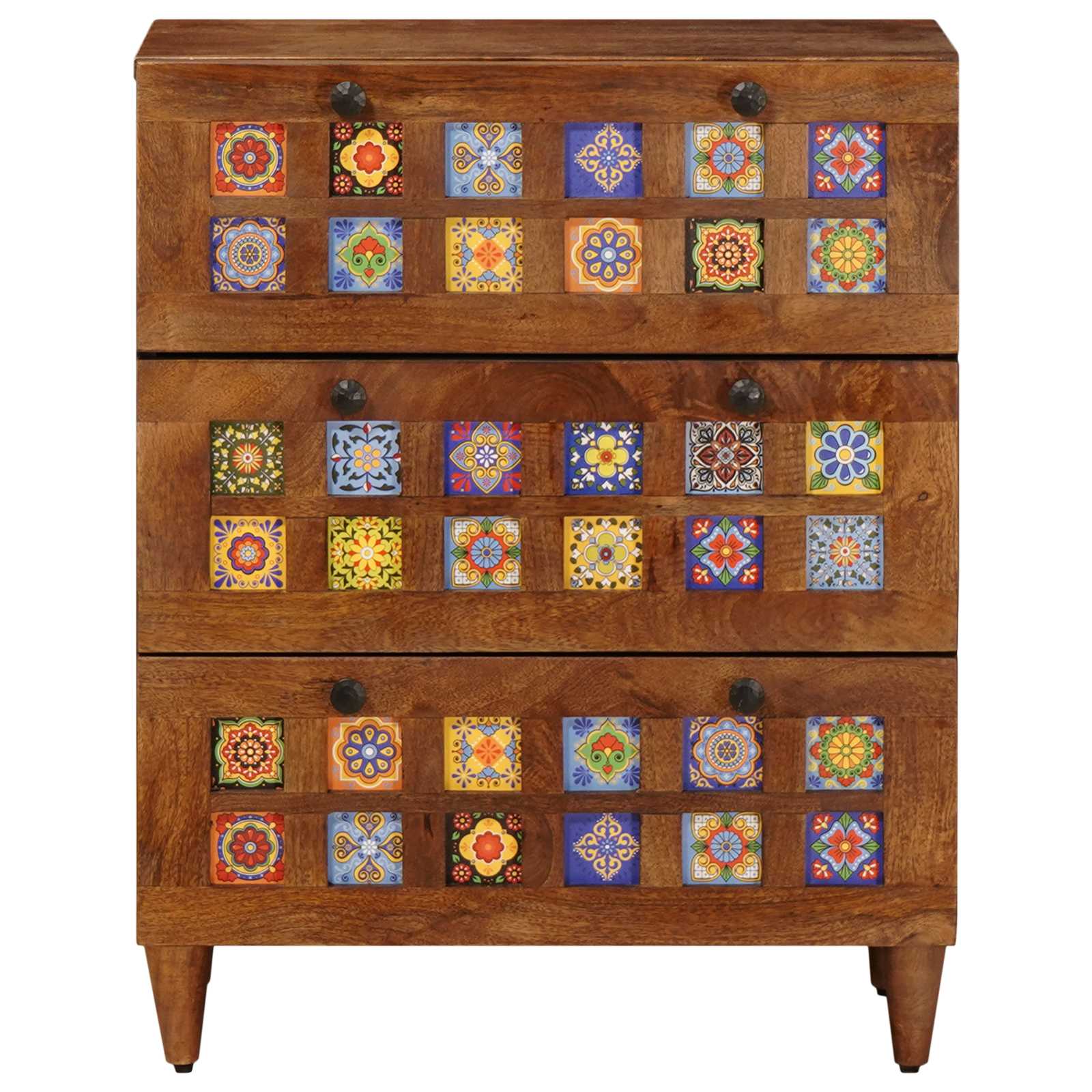 Sideboard Walnuss 60 x 33 x 75 cm Massivholz Mango