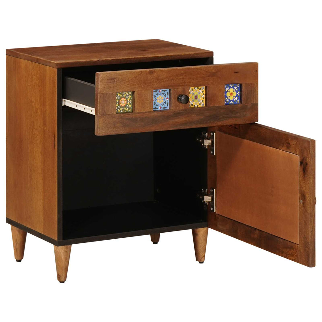 Nachttisch Braun 50 x 33 x 60 cm Massivholz Mango
