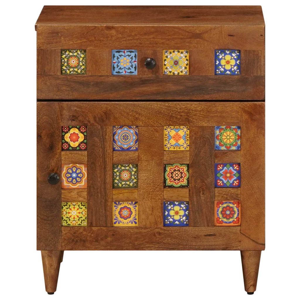 Nachttisch Braun 50 x 33 x 60 cm Massivholz Mango